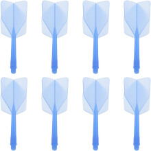 8 Stück blaue 2BA integrierte Dart-Flights mit Schäften, robuste, bruchfeste Dartspitzen