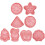 8pcs Biscuit Cutters DIY Silicone Biscuit Stamp Mold Creative Thick Baking Mold Keeps Cookie Intact Pink 1