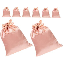 8 pezzi Sacchetto portagioie in raso con coulisse Piccolo astuccio da viaggio per articoli da toilette per strumenti per capelli e accessori