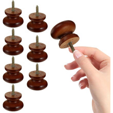 Selbstschneidende Holztürgriffe, 8 Stück runde Zugknöpfe für Küchen- und Kleiderschrankmöbel