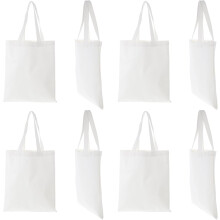 8 Stück Canvas-Sublimationsbeutel, großes Fassungsvermögen, faltbar, weiß, unbedruckt, leicht zu verstauen