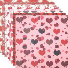 8-teiliges Patchwork-Stoffset zum Valentinstag mit Herzmotiven, ideal zum Basteln, Quilten und für Heimdeko-Taschen.