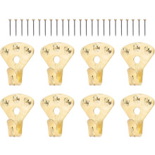 Hochleistungs-Bilderrahmenhaken-Set mit 8 Messing-Metallhaken und 24 Nägeln