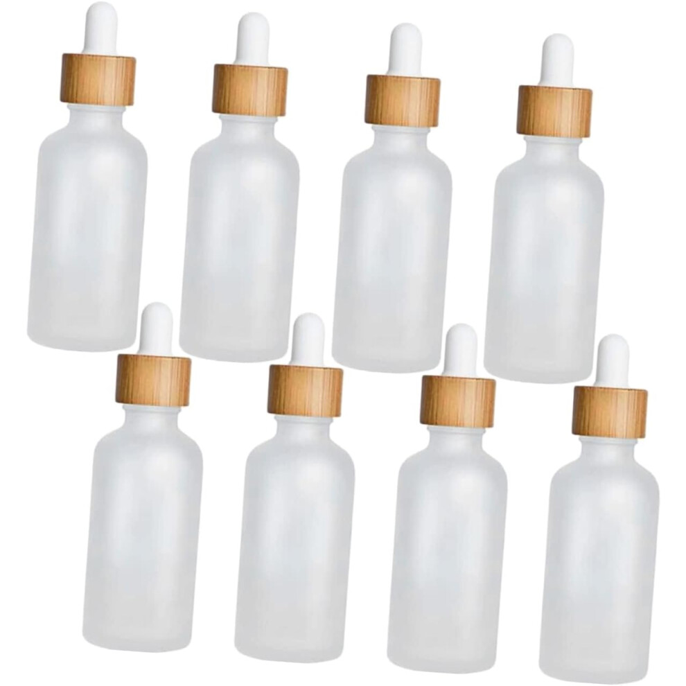 Hkhbjs 8Pcs Essential Oil Bottle Frosted Glass Dropper Refillable Essence Liquid Cosmetic Containers For Travel Glass Sample Bottles