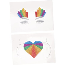 Lot de 8 autocollants LGBT pour le corps et le visage, motif arc-en-ciel, faciles à appliquer, pour la Journée de la Fierté