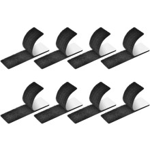 8 schwarze, quadratische Sofa-Klebepads (50 x 100 mm) mit starkem Klettverschluss zur Befestigung von Sofakissen