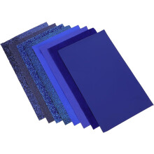8 Stück blaue Glitzer-PU-Lederplatten, synthetisches Bastelmaterial, DIY-Zubehör für Schmuck