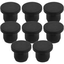 Lot de 8 bouchons de laboratoire en caoutchouc noir pour tubes à essai, résistants à la chaleur et au froid, conception creuse