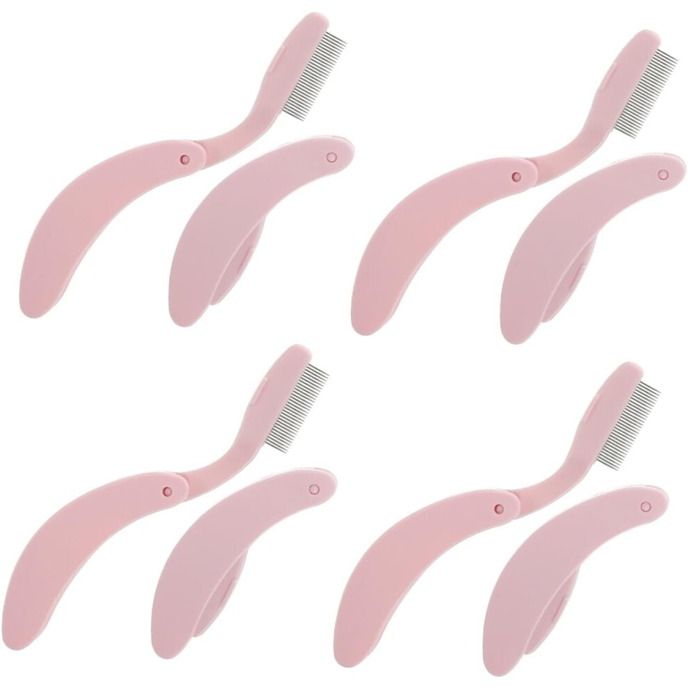 Hkhbjs Pink 8Pcs Dense Lash Comb Metal Lash Comb Separating Tool Eyebrow Separating Brush For Makeup