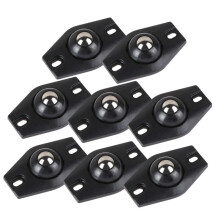8 selbstklebende Mini-Rollen zum Aufkleben, 360-Drehung, Edelstahl und ABS-Material, Schwarz