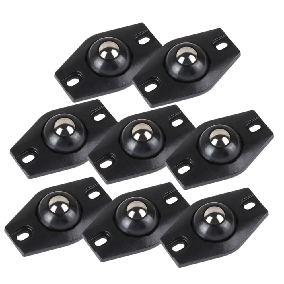 8Pcs Stick On Wheels Self-Adhesive Mini Casters 360 Degree Rotation Stainless Steel And Abs Material Black 5455468168741