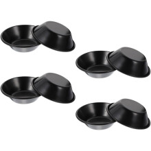 Ensemble de 8 mini moules à tartelettes aux œufs en acier au carbone avec revêtement antiadhésif