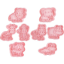 Lot de 8 emporte-pièces animaux pour biscuits, en plastique, pratiques à transporter et faciles à démouler.