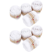 8 Rollen Juteband für Weihnachtsdekorationen, Spitzenband mit Drahtkante zum Verpacken und für Partydekorationen