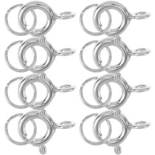 8 Stück Halskettenverschlüsse aus Sterlingsilber, Verbindungsringe für DIY-Armbänder und Schmuckzubehör