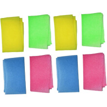 8 lange Nylon-Duschtücher, Rückenpeeling-Handtücher, Körperwasch-Peeling-Badetücher