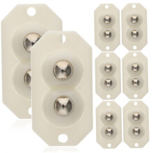 8 Stück selbstklebende Mini-Lenkrollen, drehbar, Edelstahl, Kleberollen