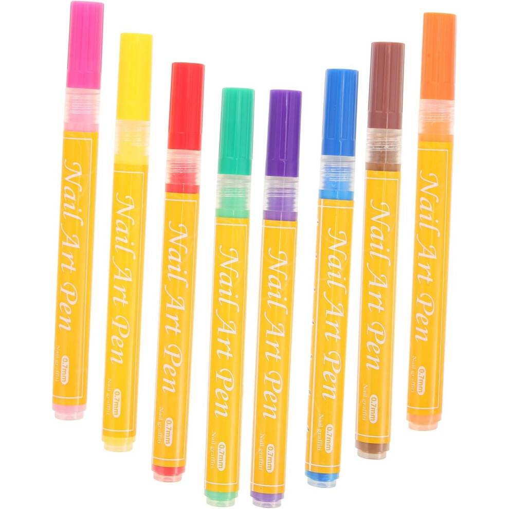 Hkhbjs Nail Art Paint Marker Pens 8Pcs Quick Dry Fluorescent Colors Acrylic Diy Coloring Markers