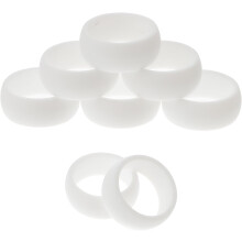 8er-Packung Sport-Silikon-Fingerringe für Herren, weiß, Größe 8, Fitnesszubehör für Outdoor-Fitnessstudio und Training