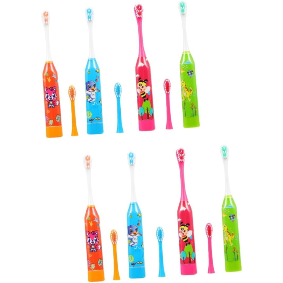 Hkhbjs 8Pcs Boys And Girls Electric Toothbrush Cartoon Sonic Toothbrush For Automatic Electric Boys And Girls Random Color