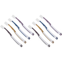 8 Stück Nano-Zahnbürsten für Erwachsene mit weichen Silikonborsten, 4 Farben x 2