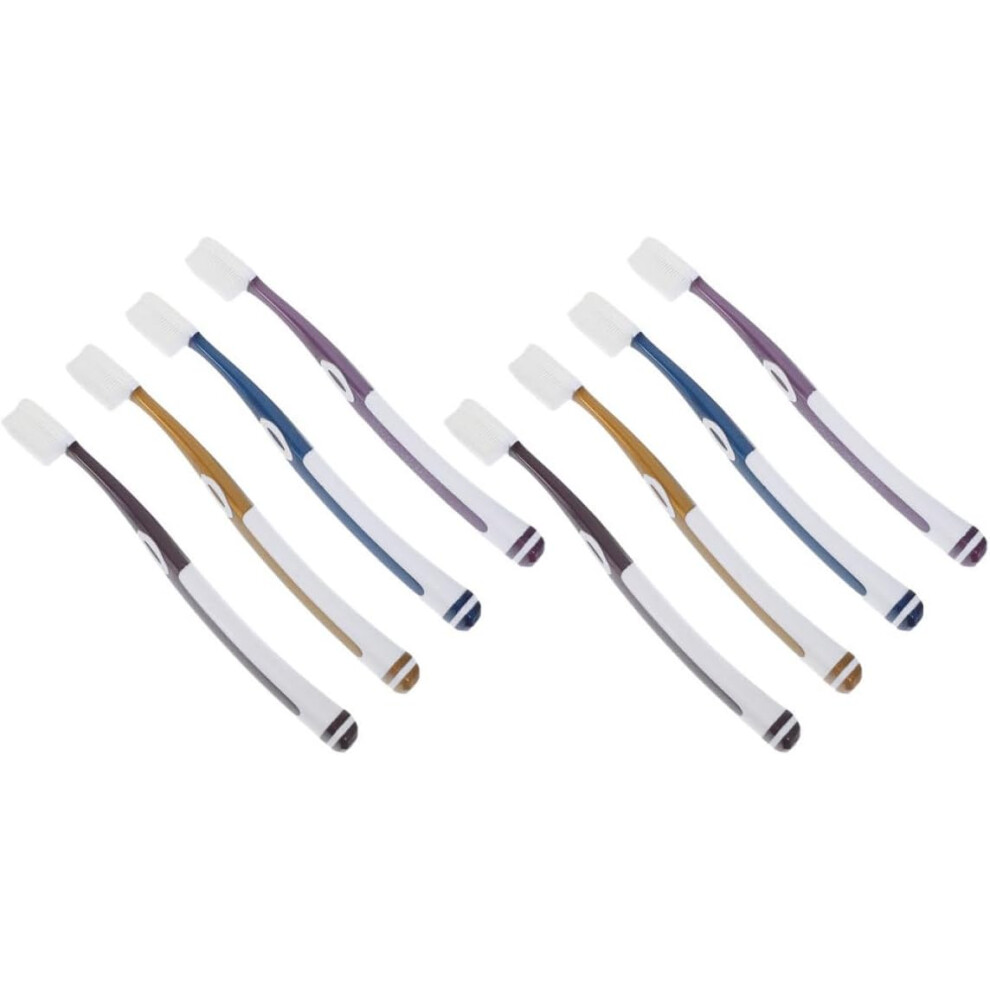 Hkhbjs 8Pcs Adult Nano Toothbrushes With Soft Silicone Bristles, 4 Colors X 2