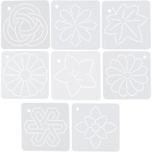 Juego de 8 plantillas para acolchado, bordado de flores, patchwork, costura, pintura y manualidades DIY.