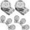 8 stk. metallstroppknapper uten sying, erstatning for trykknapper 1