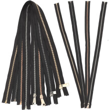 Set 8 buc. fermoare metalice pentru cusut, 5 buc., capăt deschis, 80 cm, cu auriu alb, auriu negru, roz deschis