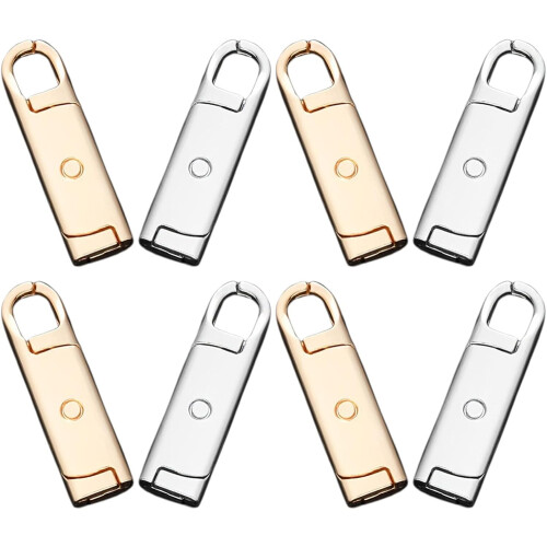 8Pcs Detachable Metal Zipper Pull Replacement Tabs for Luggage Bags