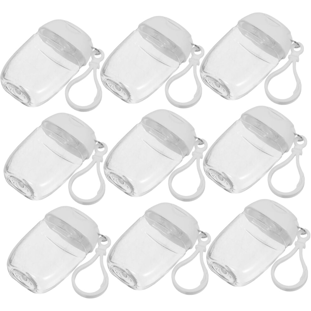 Hkhbjs 9Pcs Empty Hand Bottles Keychain Refillable Plastic Flip Cap Travel Shampoo Containers For Travel And Home Use