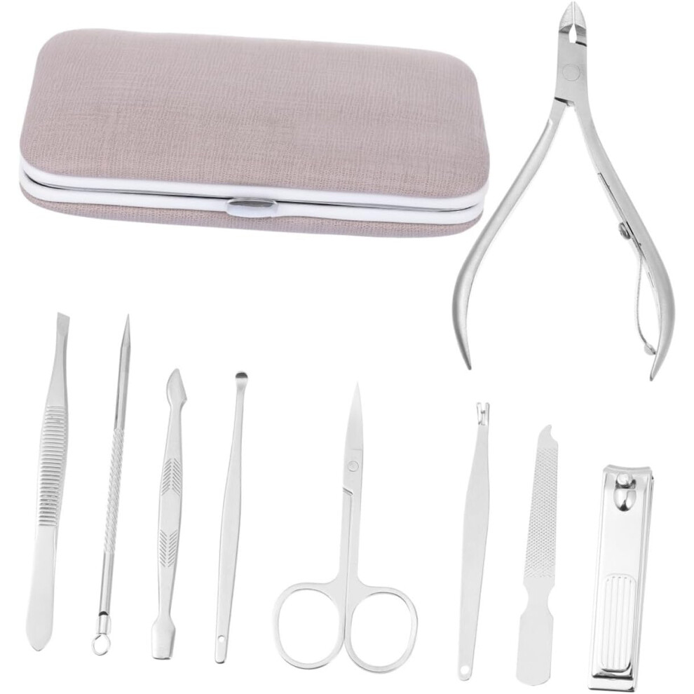 Hkhbjs 9Pcs Stainless Steel Nail Clippers Set Fingernail Trimmer Toenail Nipper Gray Personal Care Kit For Home Manicure Pedicure