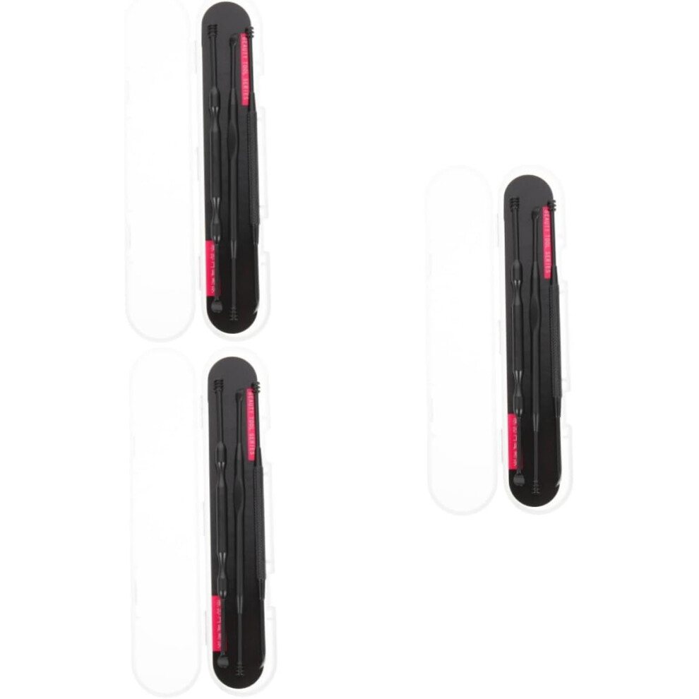 Hkhbjs Black 3Sets Portable Ear Cleaner Convenient Ear Household Earwax Removing Tool Dual Use Earwax Tool