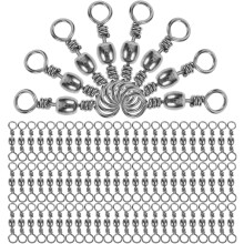80 Stück Angelwirbel, Schnurverbinder, massive Ringe, hochfeste Wirbelhaken aus Edelstahl