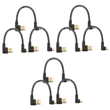 9 Stück rechtwinkliges Micro-USB-Kabel, Schnelllade-Datenkabel