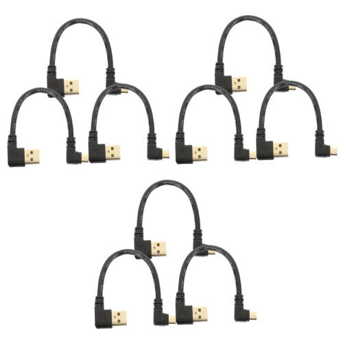 9 Stück rechtwinkliges Micro-USB-Kabel, Schnelllade-Datenkabel