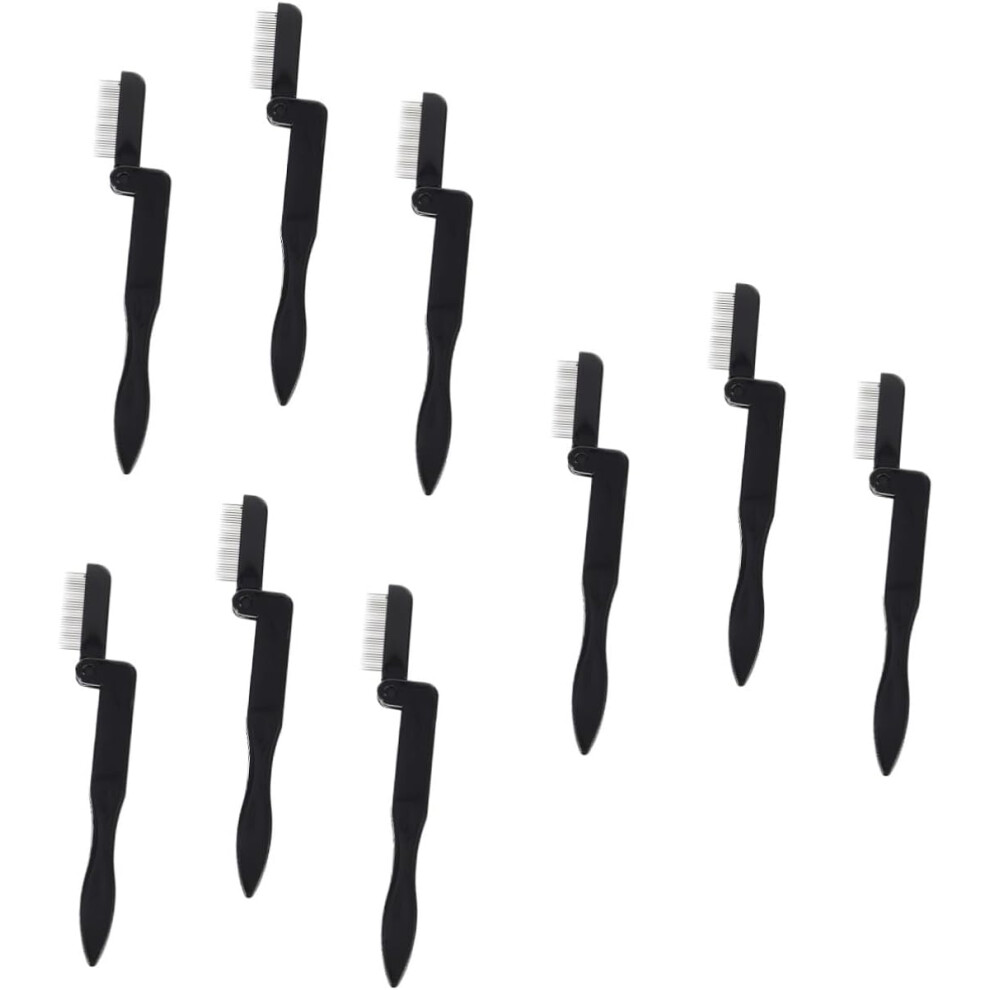 Hkhbjs Black 9Pcs Mini Eyebrow Comb And Eyelash Brush Portable Multifunctional Beauty Makeup Tool