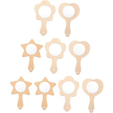 9pcs DIY Wooden Mirror Boys and Girls Educational Plaything Mirror Making Supply Small