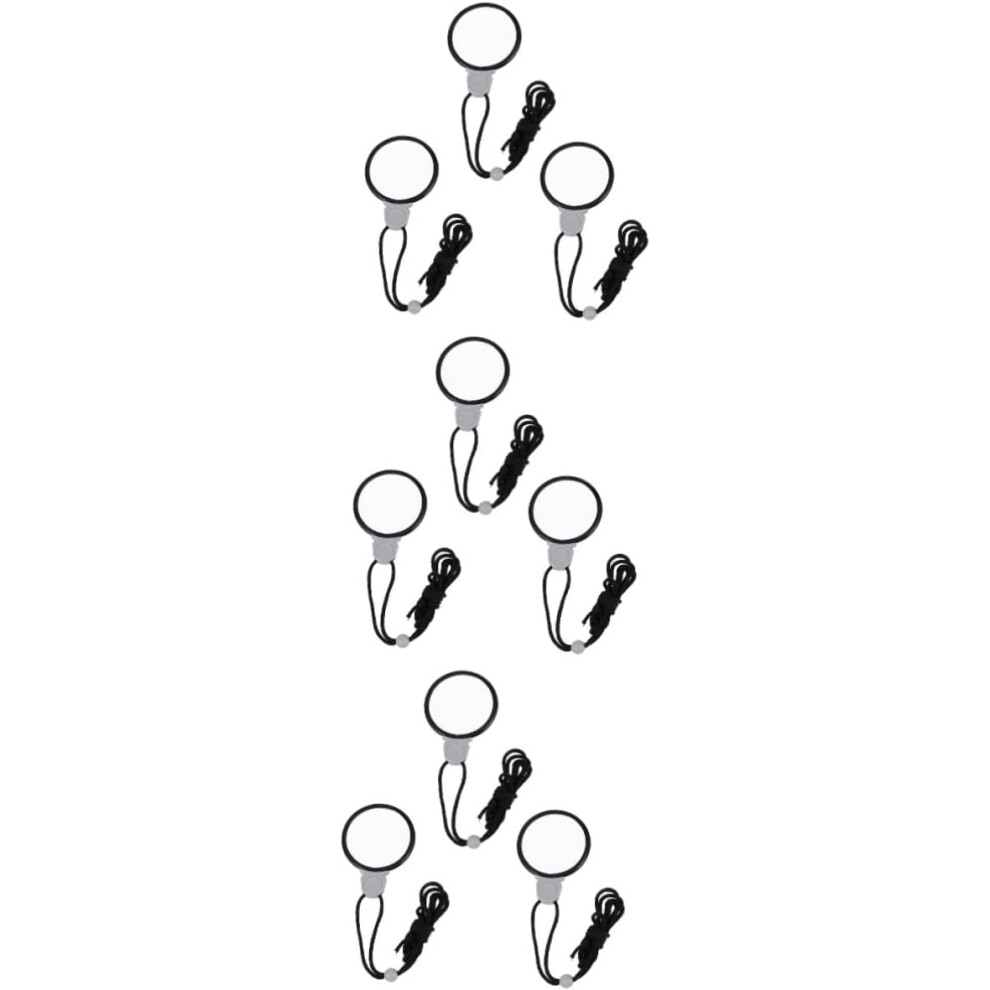 Hkhbjs Black 9Pcs Convenient Magnifying Glass For Portable Reading Magnifiers Hanging Lanyard Magnifier