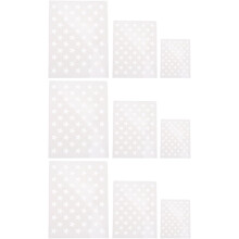 9 stk. sjablongsett med amerikanske flaggstjerner, hule pentagrammaler i 3 størrelser (10,5 x 14,8, 7 x 10, 5 x 7)