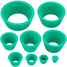 9pcs Silicone Rubber Funnel Stand Set 91 Green Tapered Filter Adapter