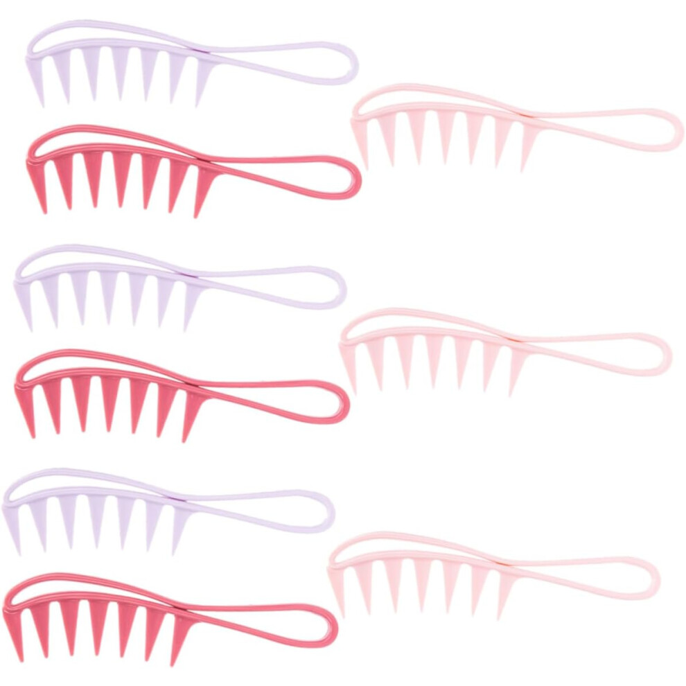 Hkhbjs 9Pcs Wide Tooth Hair Combs For Curly Hair Detangling Comfortable Handle Design