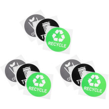Stück Mülleimer-Aufkleber, Mülltrennungsetiketten, selbstklebende Recyclingbehälter-Aufkleber für den Innenbereich, schwarze Mülleimer-Etiketten
