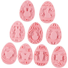 9pcs Easter Themed Cookie Molds Baking Tool Set Pink Pp Material Easy to Use Easy Cleaning Delicate Style