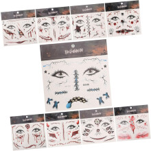 9 listov Halloween Falošné nálepky Na telo Jazvy Obtlačky na Cosplay Kostýmy Párty a Halloween Make-up