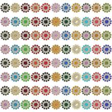 100 botones de 14 mm para manualidades, con forma de girasol, diseño de diamante de agua, ideales para decorar ropa y otros adornos.