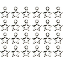 100 Stück Pentagramm-Anhänger aus Silberlegierung für die Schmuckherstellung – DIY-Anhängerzubehör – Stilvolles und schlichtes Design