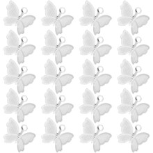 100 Stück DIY-Haarnadel-Accessoires aus Kupfer, Schmetterlingsanhänger, Charms, silberne Tierform-Dekoration