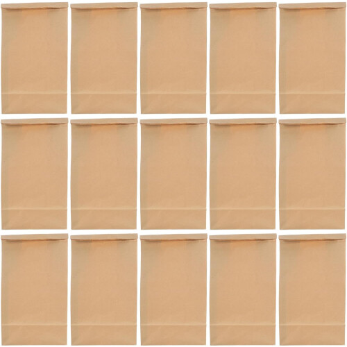 50pcs sacos de papel Kraft marrom 12,6 x 7,1 x 4,3 polegadas sacos de almoço resistentes ao óleo para sanduíches, biscoitos,