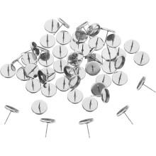 50 Stück 10 mm runde Ohrringfassungen aus Edelstahl, DIY-Ohrringrohlinge